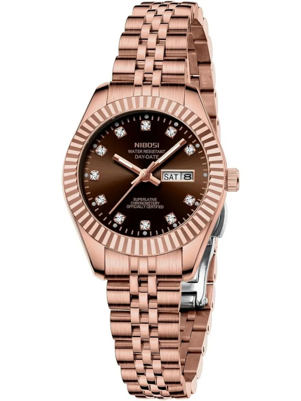 Elegant Women's Analog Quartz Watch - Gold & Silver Stainless Steel, Waterproof